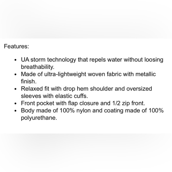 Under Armour Storm Metallic Black Windbreaker Jacket EUC Sz XL - Picture 2 of 10